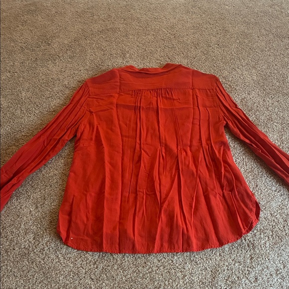 Orange/Red Loft Button-Up Blouse Size Medium - Picture 6 of 6